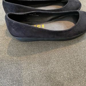 Platform, ballet shoes, suede, black, size marked as 37/4